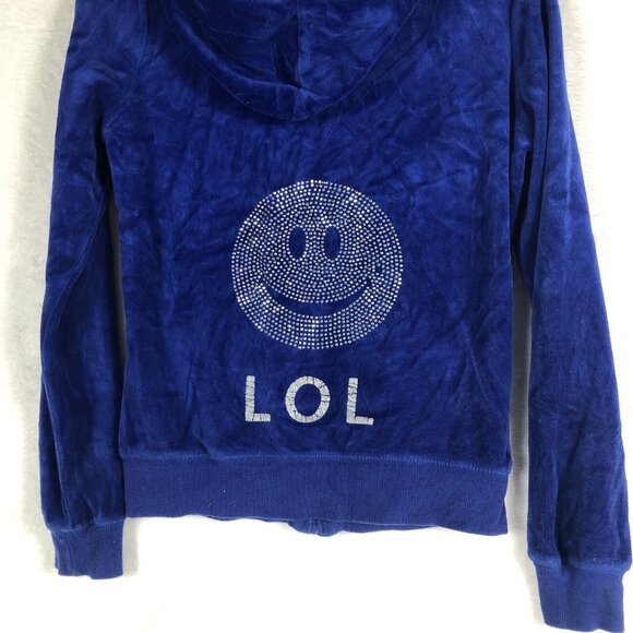 Pink Rose Girls Blue Hoodie LOL Velour Premium Quality Size Small - Picture 9 of 16